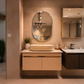 Premium Beige Finish Wall Mounted Stainless Steel Vanity SS304 (24x18.5 inch) "Complete Set"