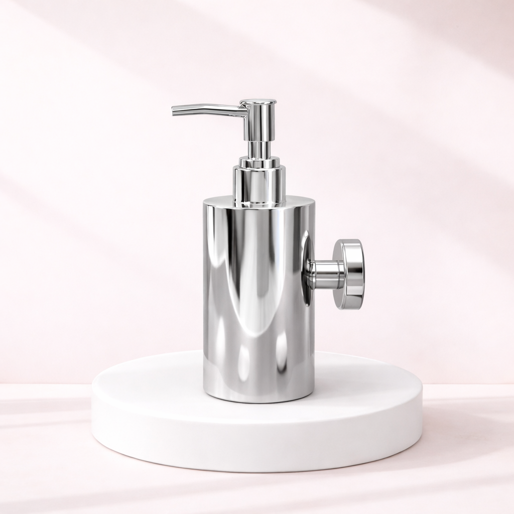 Premium Chrome Finish Luxury Wall Mount Soap Dispenser – Stainless Steel, Anti-Rust, Easy Refill – Bathroom/Hotel/Office/School Use