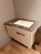 Premium Beige Finish Wall Mounted Stainless Steel Vanity SS304 (32x19 inch) "Complete Set"