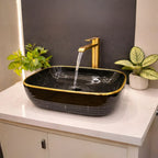 Black Mirror Gloss Finish Wall Mounted Stainless Steel Vanity SS304 (24x18.5 inch) "Complete Set"