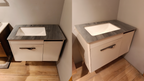 Premium Beige Finish Wall Mounted Stainless Steel Vanity SS304 (32x19 inch) "Complete Set"