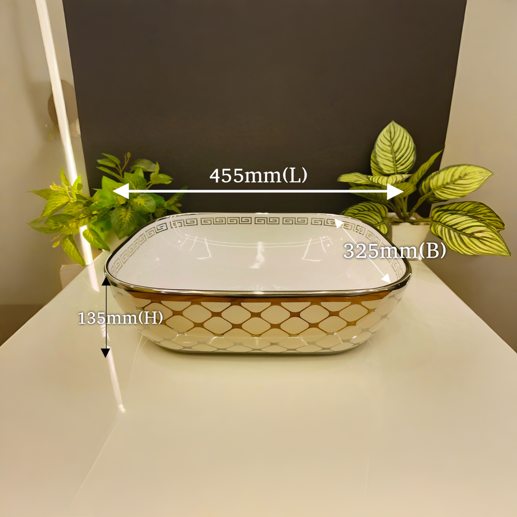 Diamond Cut Style Wall Mounted Stainless Steel Vanity in Rose Gold Finish SS304 (24x18.5 inch) "Complete Set"