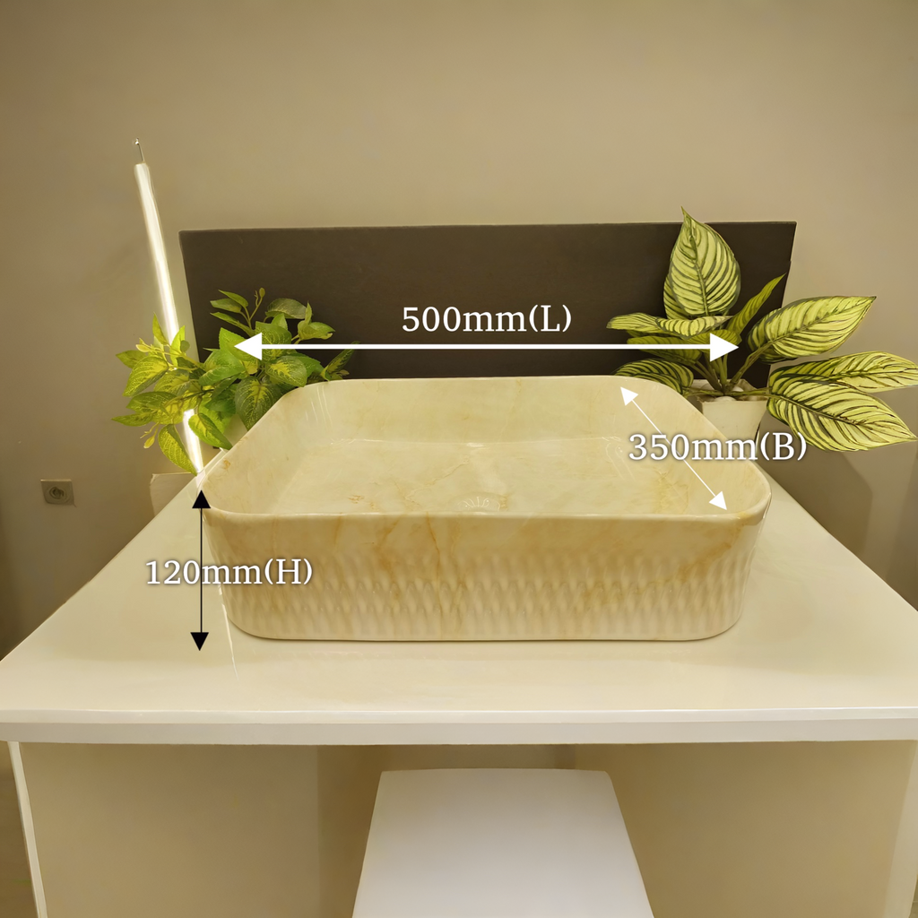Premium Beige Finish Wall Mounted Stainless Steel Vanity SS304 with rose gold detailing (32x18.5 inch) "Complete Set"