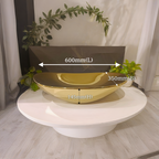 Black Mirror Gloss Finish Wall Mounted Stainless Steel Vanity with Rose Gold detailing SS304 (32x18.5 inch) "Complete Set"