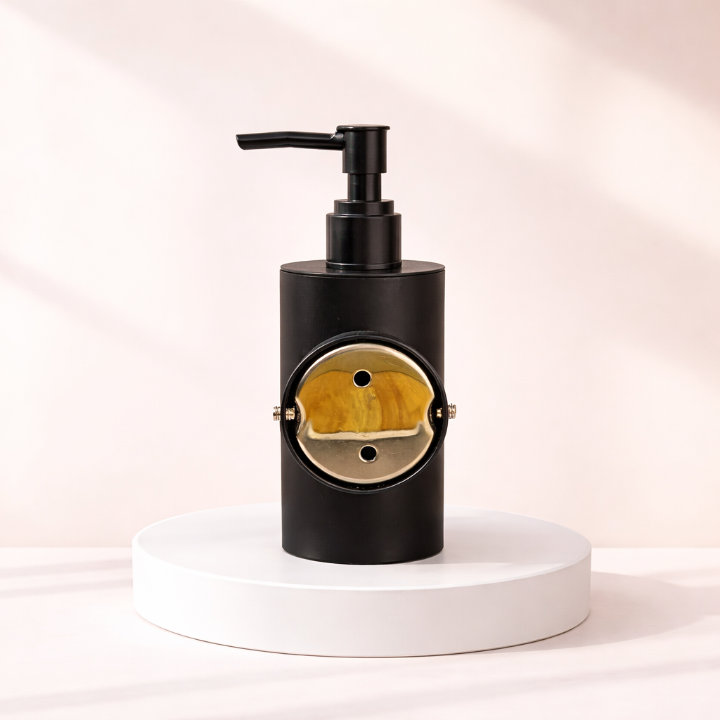 Premium Matt Black Finish Luxury Wall Mount Soap Dispenser – Stainless Steel, Anti-Rust, Easy Refill – Bathroom/Hotel/Office/School Use