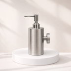 Satin Matt Finish Luxury Wall Mount Soap Dispenser – Stainless Steel, Anti-Rust, Easy Refill – Bathroom/Hotel/Office/School Use