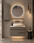 Premium armani grey Finish Wall Mounted Stainless Steel Vanity SS304 with extra side storage  (24x18.5 inch) "Complete Set"
