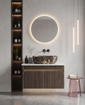 Teak Wood with red acid twig Finish Wall Mounted Stainless Steel Vanity SS304 (24x18.5 inch) "Complete Set"