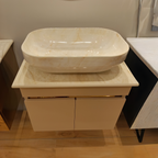 Premium Beige Finish Wall Mounted Stainless Steel Vanity SS304 (24x18.5 inch) "Complete Set"