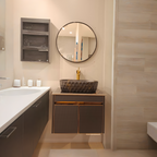 Premium Wall Mounted Stainless Steel Vanity with Black CNC Pattern & Rose gold Detailing in SS304 material (24x18.5 inch) "Complete Set"