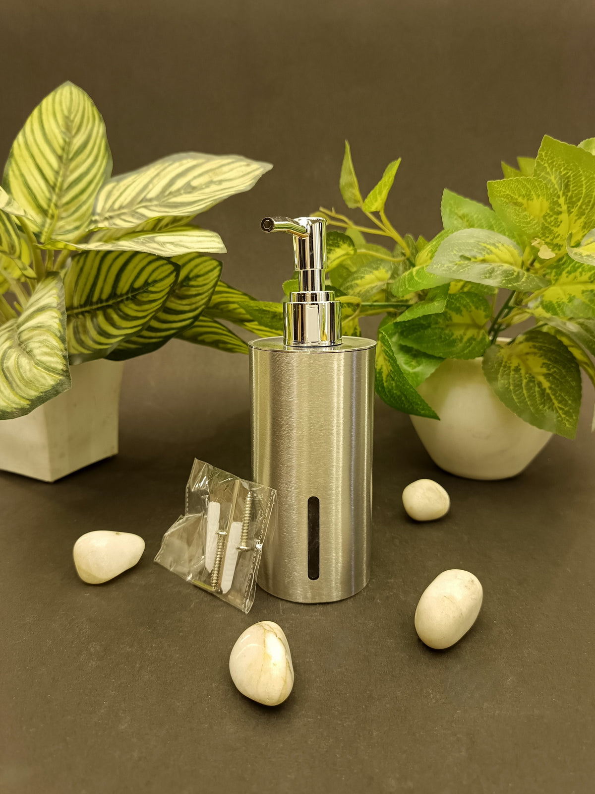 Satin Matt Finish Luxury Wall Mount Soap Dispenser – Stainless Steel, Anti-Rust, Easy Refill – Bathroom/Hotel/Office/School Use