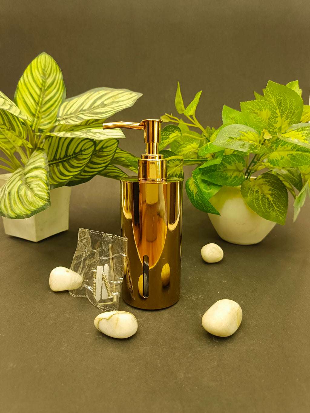 Premium Gold Finish Wall Mount Soap Dispenser – Stainless Steel, Anti-Rust, Easy Refill – Bathroom/Hotel/Office/School Use