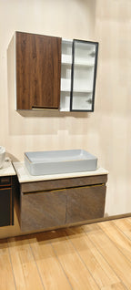Premium armani grey Finish Wall Mounted Stainless Steel Vanity SS304 (32x18.5 inch) "Complete Set"