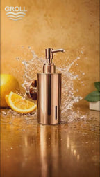 Premium Rose Finish Luxury Wall Mount Soap Dispenser – Stainless Steel, Anti-Rust, Easy Refill – Bathroom/Hotel/Office/School Use – Rose Gold Finish